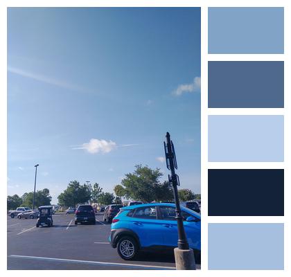 Cumulus Atmosphere Nature Sky Daylight Parking Clouds Blue Sky Cars Image